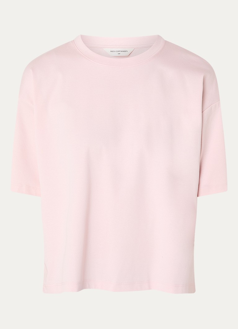 MSCH Copenhagen Dames MSCHMoa T-shirt met split in de kleur Lichtroze, maat: L/XL