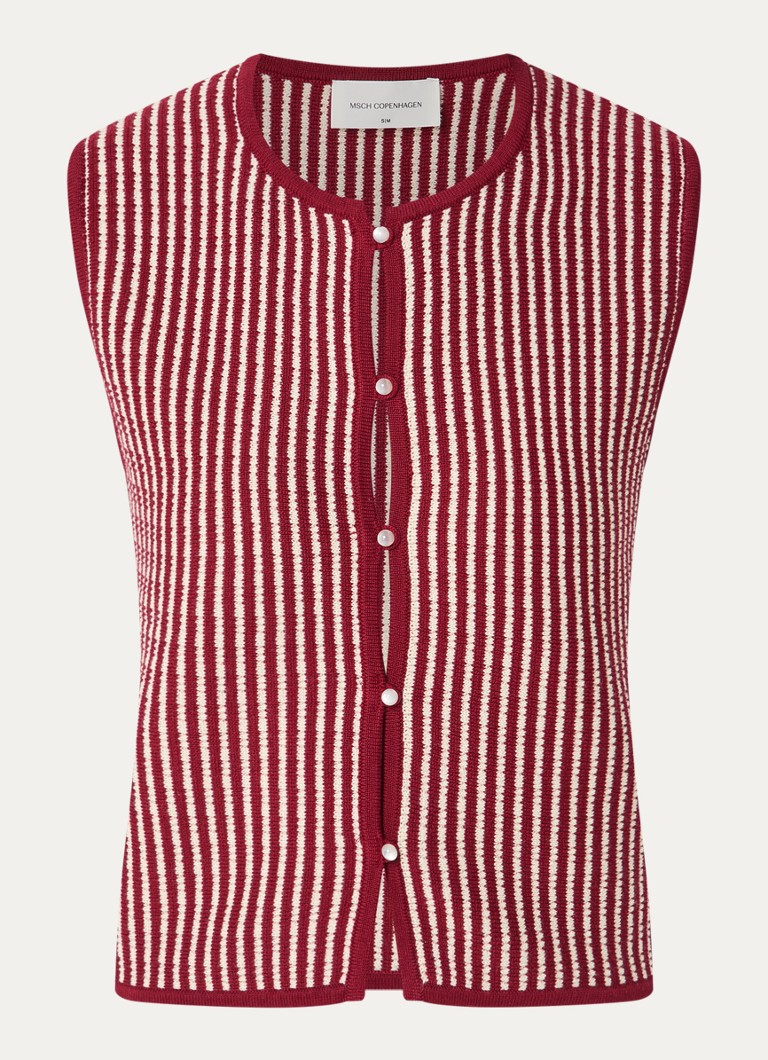 MSCH Copenhagen Dames MSCHPriscilla grofgebreide gilet met streepprint in de kleur Multicolor, maat: L/XL