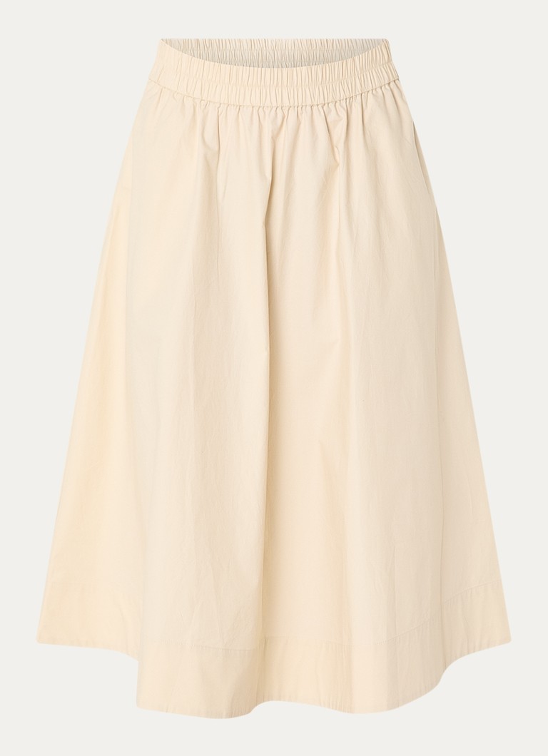 MSCH Copenhagen Dames MSCHLenna midi A-lijn rok in de kleur Beige, maat: L