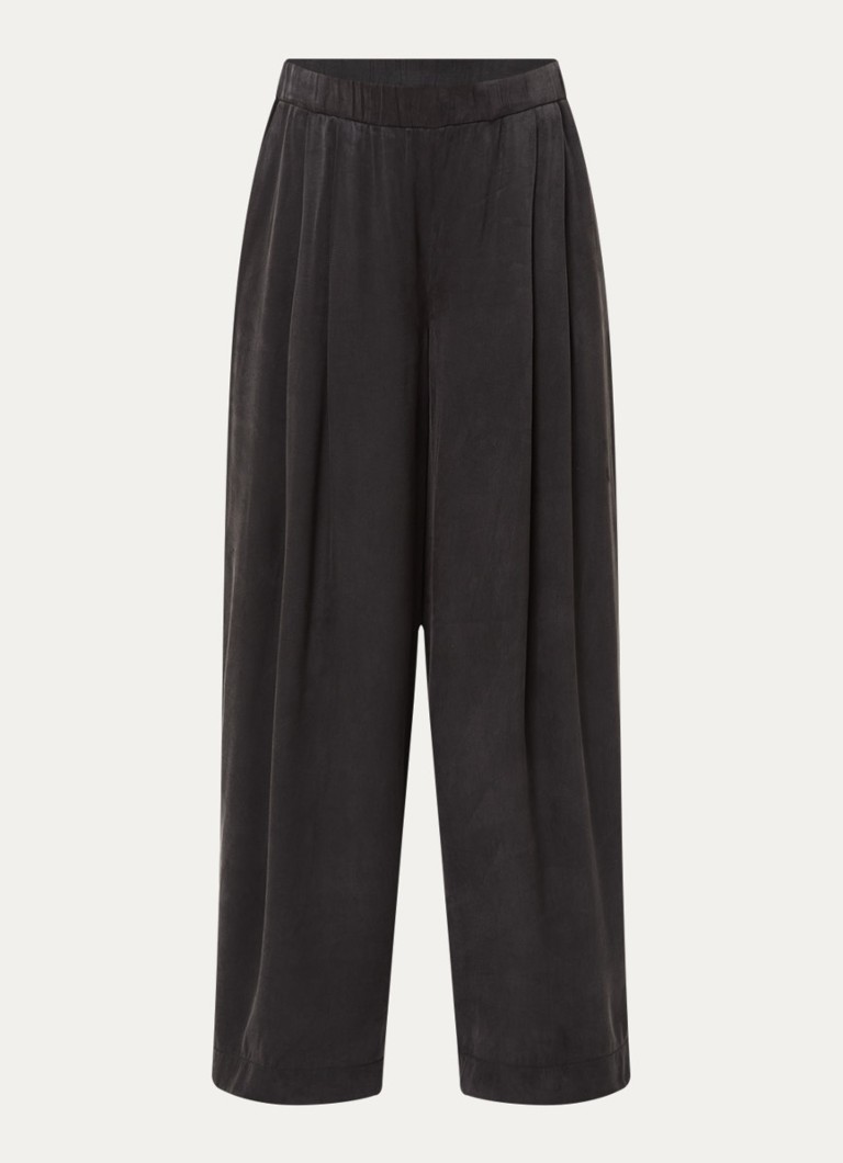 MSCH Copenhagen Dames MSCHMolie high waist wide fit pantalon in de kleur Antraciet, maat: XL