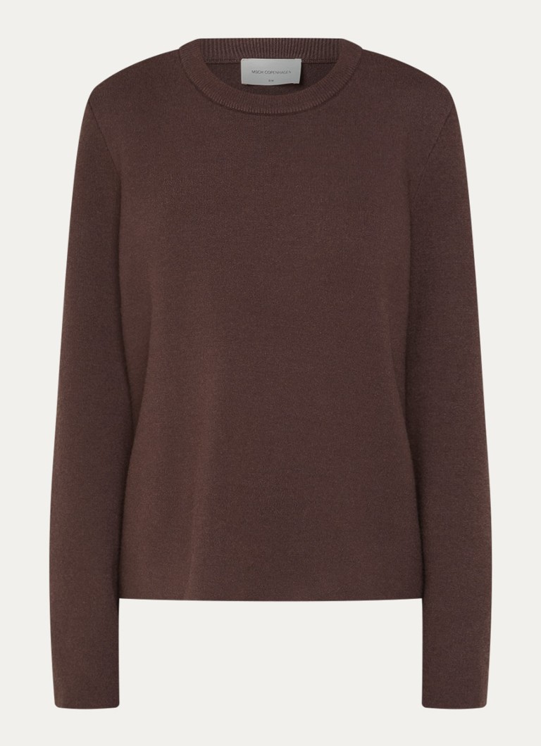 MSCH Copenhagen Dames MSCHAgatha East fijngebreide pullover met ronde hals in de kleur Bruin, maat: L/XL