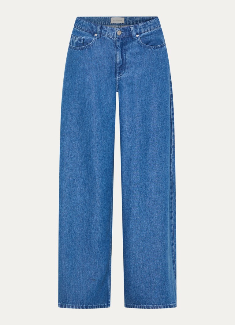 MSCH Copenhagen Dames MSCHAgo Rue high waist wide leg jeans met medium wassing in de kleur Indigo, maat: S