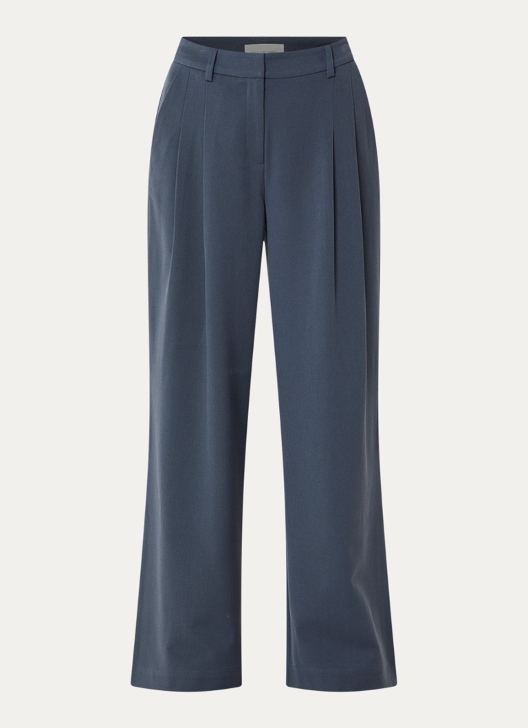 MSCH Copenhagen Dames MSCHHenrika high waist loose fit pantalon met plooidetail in de kleur Indigo, maat: XS