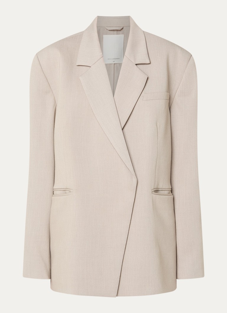 MSCH Copenhagen Dames MSCHMarceli oversized blazer met schoudervulling in de kleur Taupe, maat: M/L