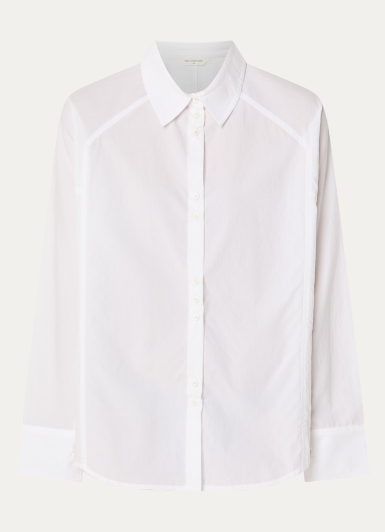 MSCH Copenhagen Dames MSCHSusana Selmina blouse met kraag in de kleur Wit, maat: L/XL