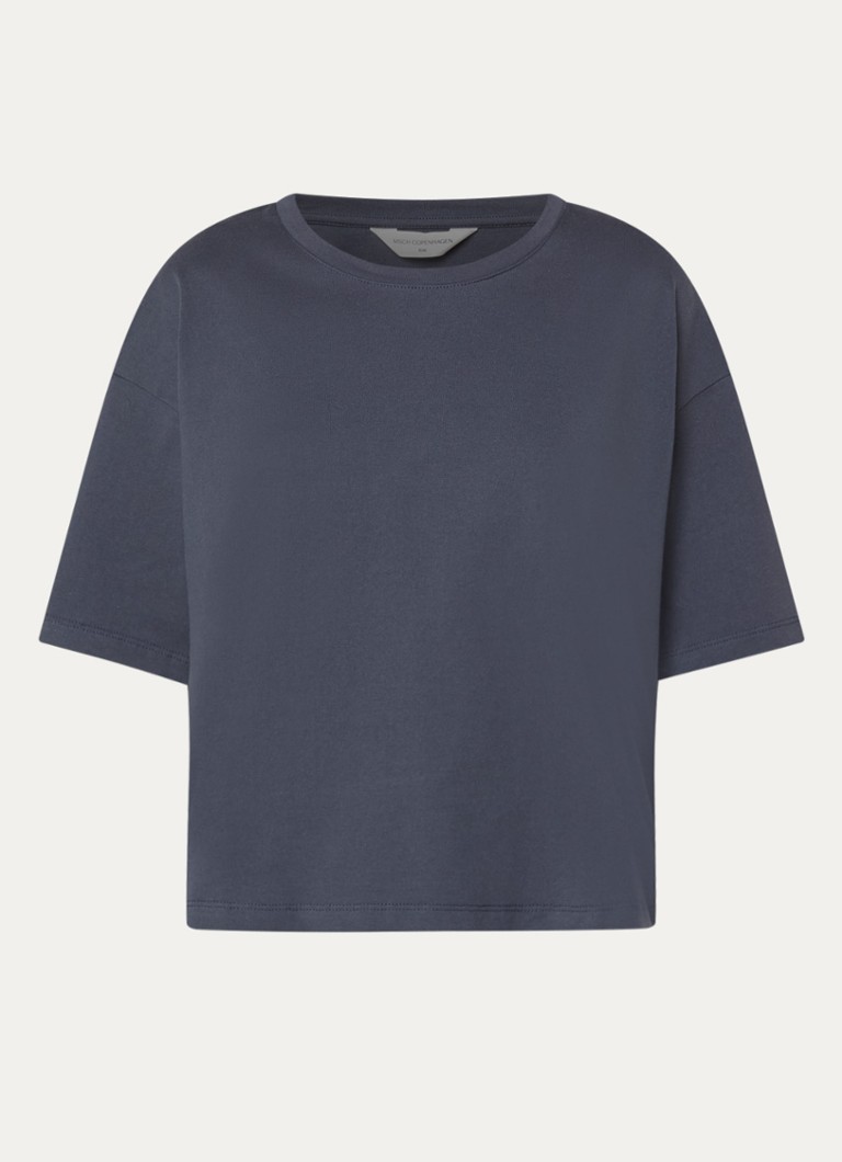 MSCH Copenhagen Dames MSCHLeana T-shirt met ronde hals in de kleur Staalblauw, maat: L/XL