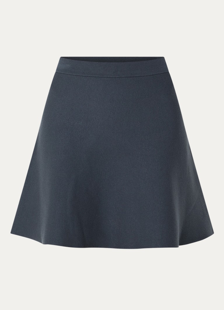 MSCH Copenhagen Dames MSCHMercy East fijngebreide mini A-lijn rok in de kleur Indigo, maat: L/XL