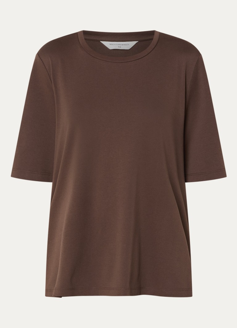 MSCH Copenhagen Dames MSCHRelish T-shirt met ronde hals in de kleur Bruin, maat: XS/S