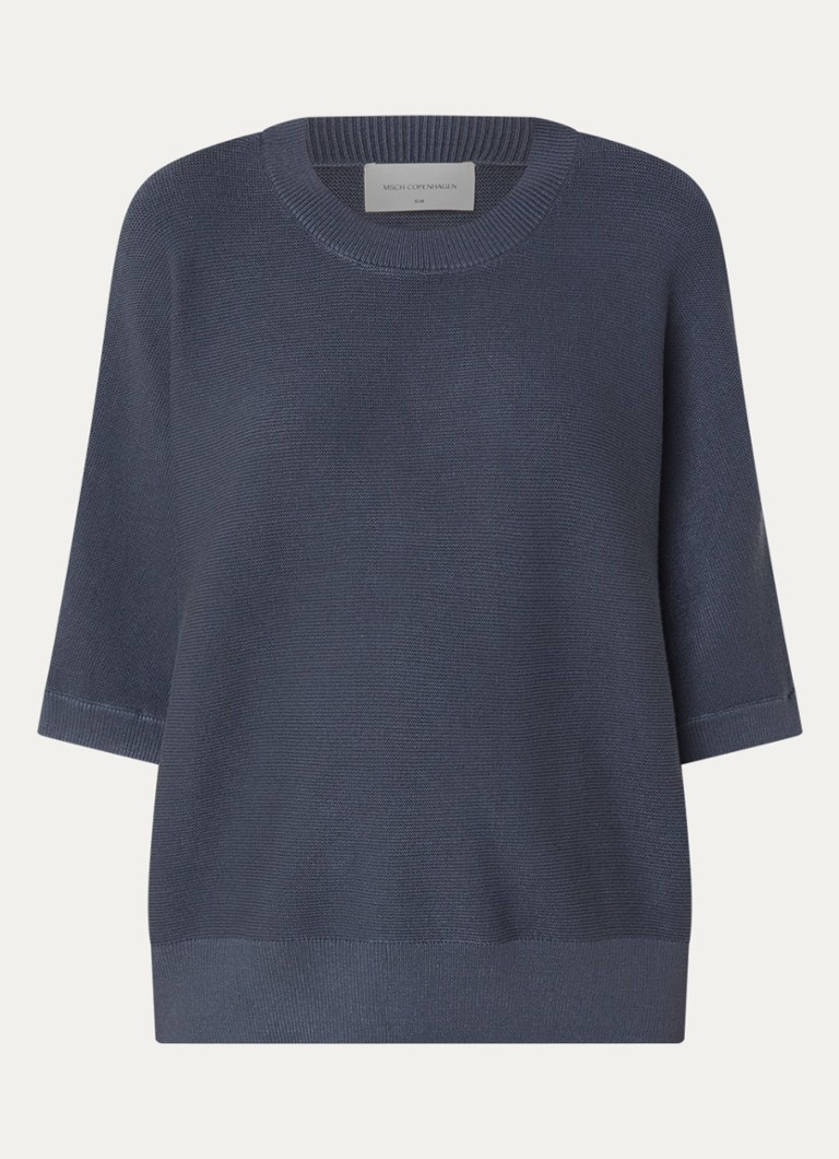 MSCH Copenhagen Dames MSCHThamira grofgebreide pullover in de kleur Staalblauw, maat: XS/S