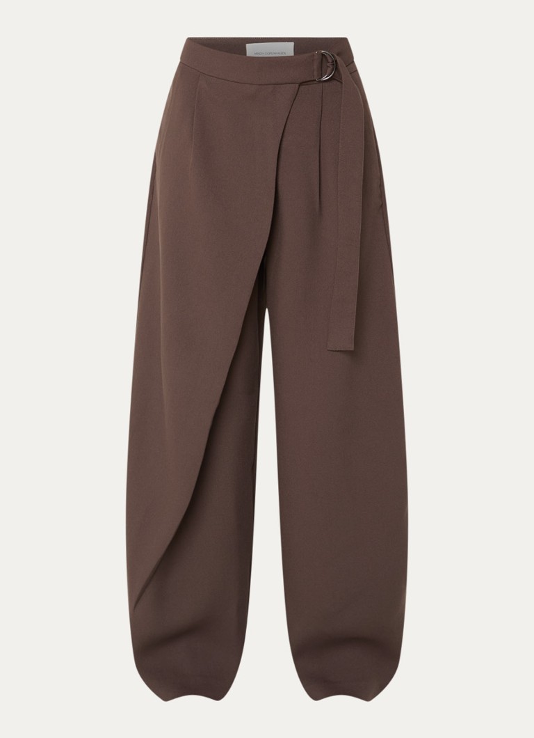 MSCH Copenhagen Dames MSCHZein Esteriane high waist loose fit pantalon met ceintuur in de kleur Bruin, maat: XS