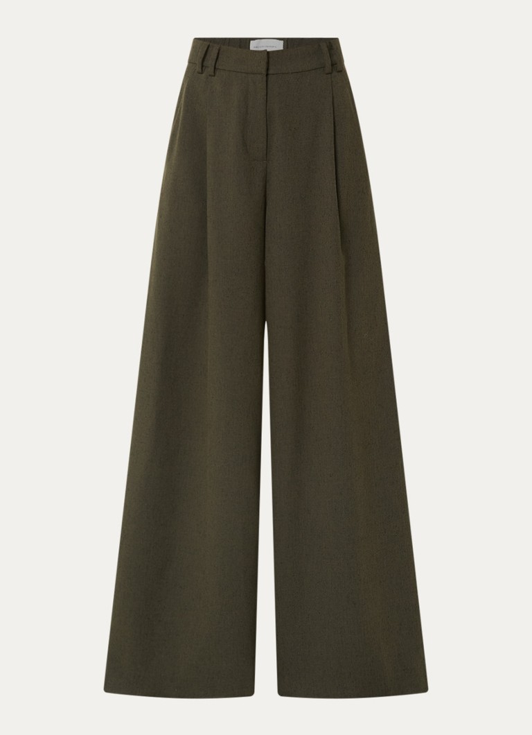 MSCH Copenhagen Dames MSCHCabrie high waist wide fit pantalon met steekzakken in de kleur Groen, maat: L