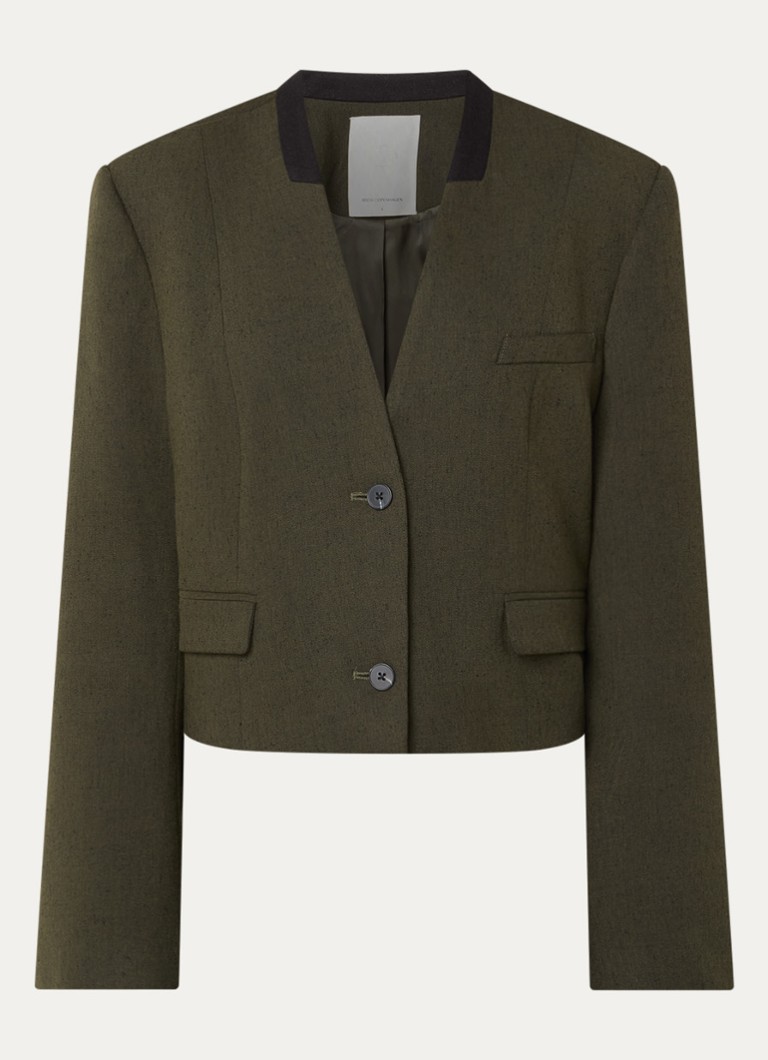 MSCH Copenhagen Dames MSCHCabri cropped blazer in de kleur Groen, maat: XL