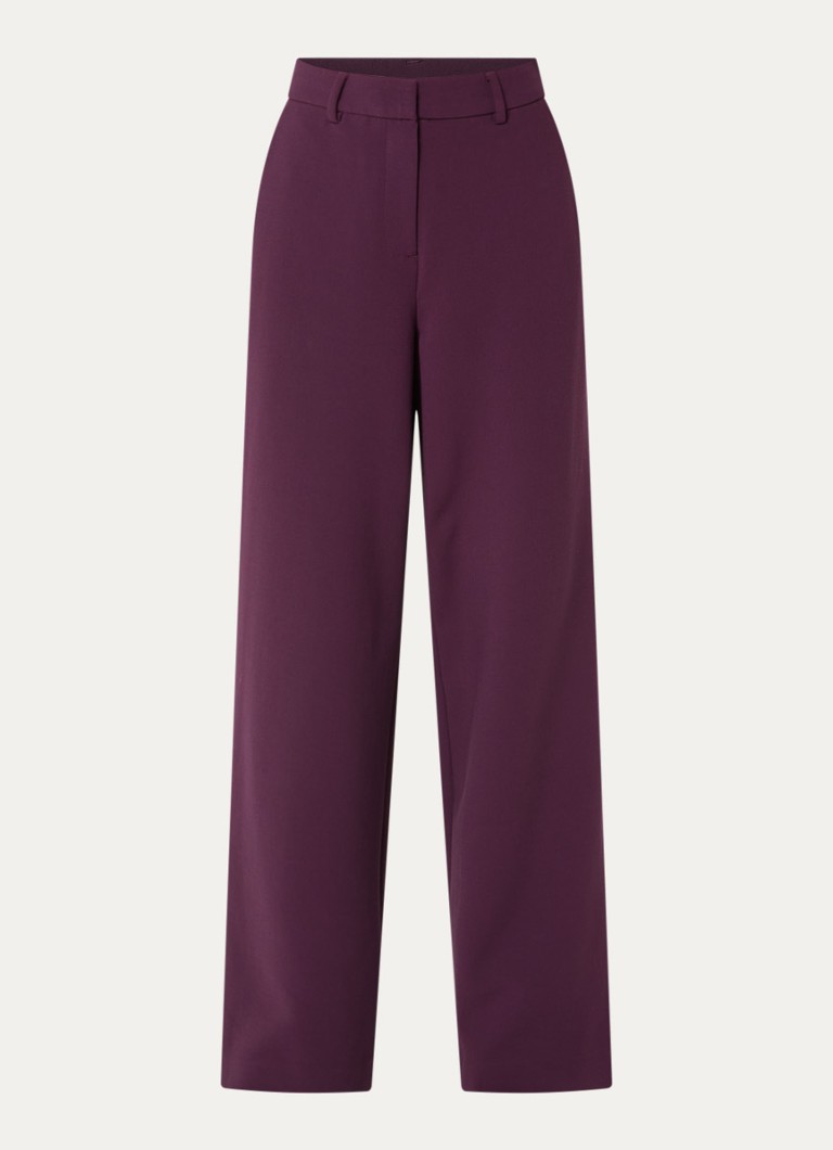 MSCH Copenhagen Dames MSCHMacy high waist wide fit pantalon met steekzakken in de kleur Paars, maat: M