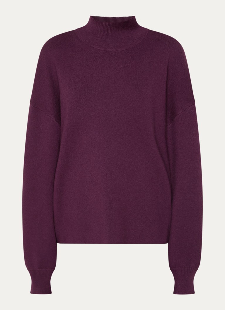 MSCH Copenhagen Dames MSCHMercy fijngebreide pullover met opstaande kraag in de kleur Paars, maat: XS/S