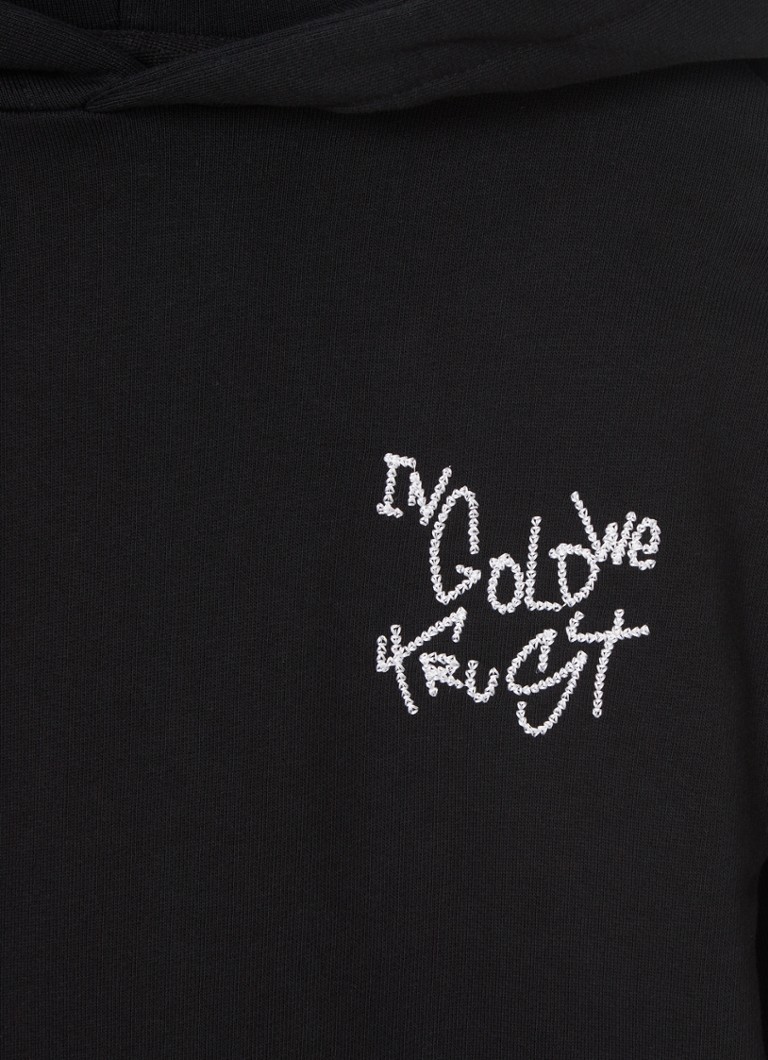 In Gold We Trust Dyrdek hoodie van biologisch katoen met logoborduring •  Zwart • de Bijenkorf