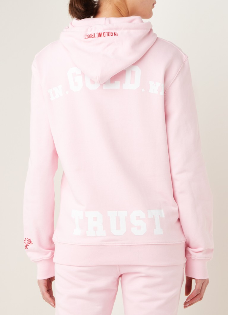 In Gold We Trust Hoodie met logoprint • Lichtroze • de Bijenkorf