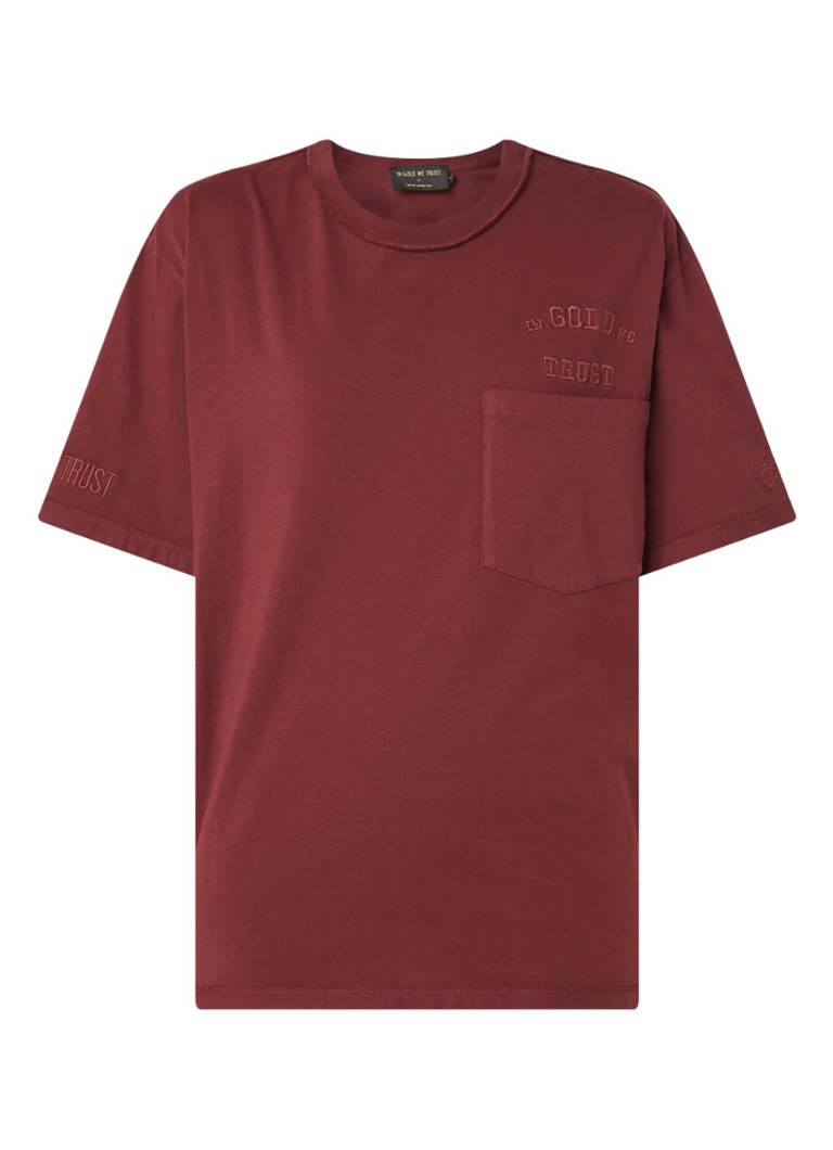 In Gold We Trust Oversized T Shirt Met Logoprint En Borstzak