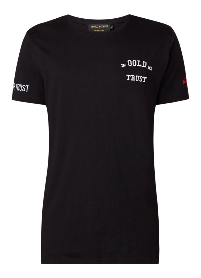 Groenten binair Boven hoofd en schouder In Gold We Trust T-shirt met logoborduring • Zwart • de Bijenkorf