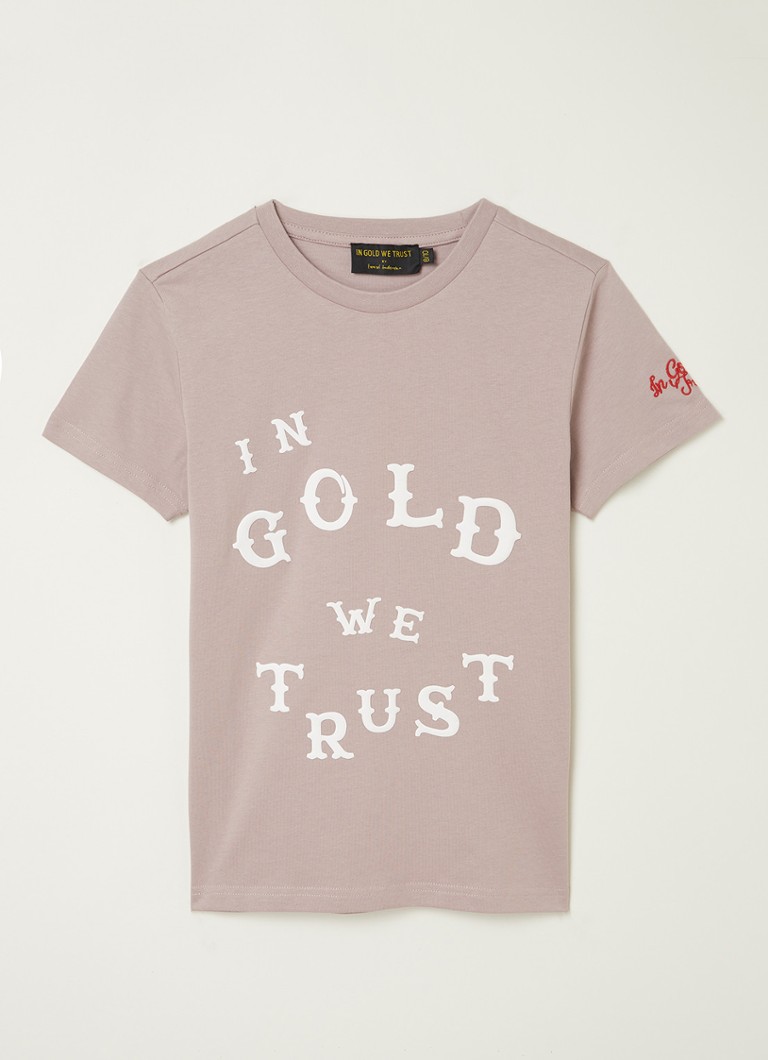 In Gold We Trust Tshirt met logoprint • Donkerbeige • de Bijenkorf In Gold We Trust Tshirt met logoprint • Donkerbeige • de Bijenkorf