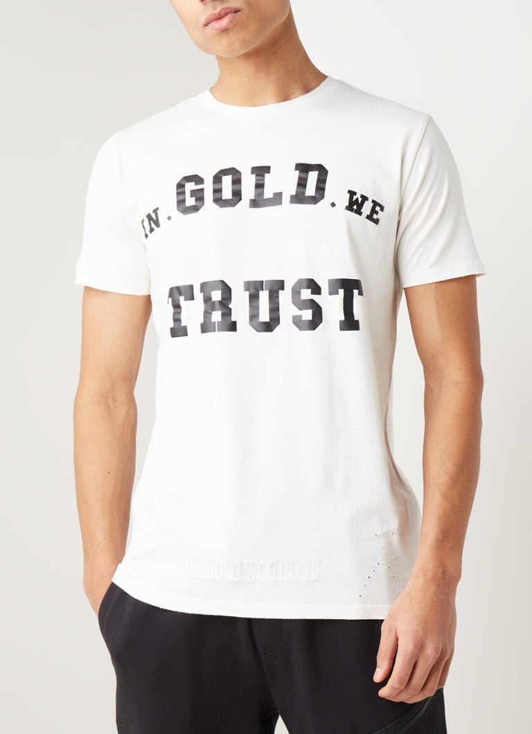 Humaan Kwijting ader In Gold We Trust The Cardi T-shirt met logoprint • Gebroken wit • de  Bijenkorf
