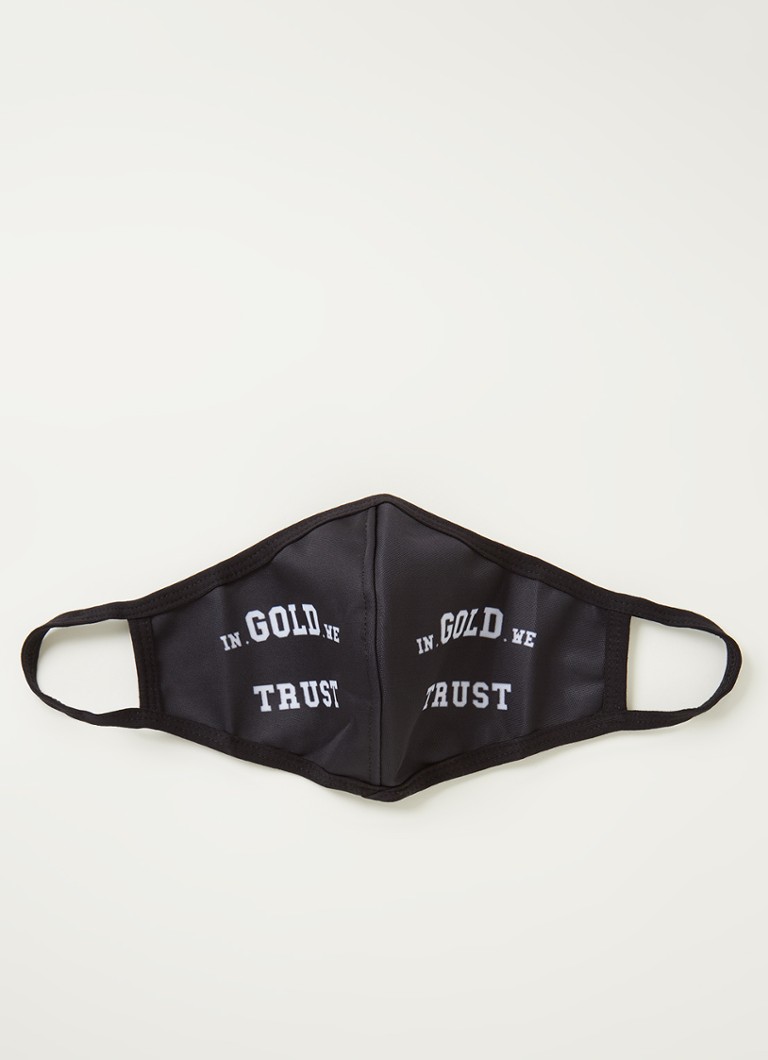 In Gold We Trust - The Grill niet-medisch mondkapje met logoprint - Zwart
