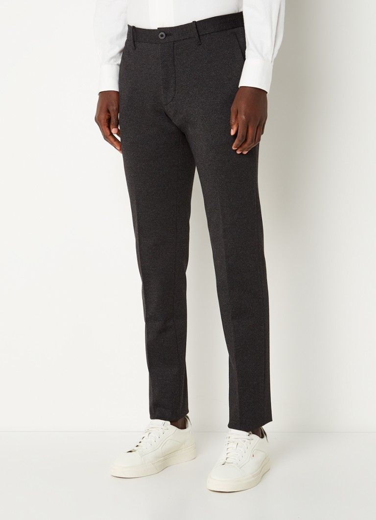Incotex - Teckno Jersey slim fit pantalon met stretch - Antraciet