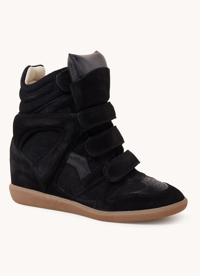 Isabel Marant Bekett sneakerwedge van suède • Zwart de Bijenkorf