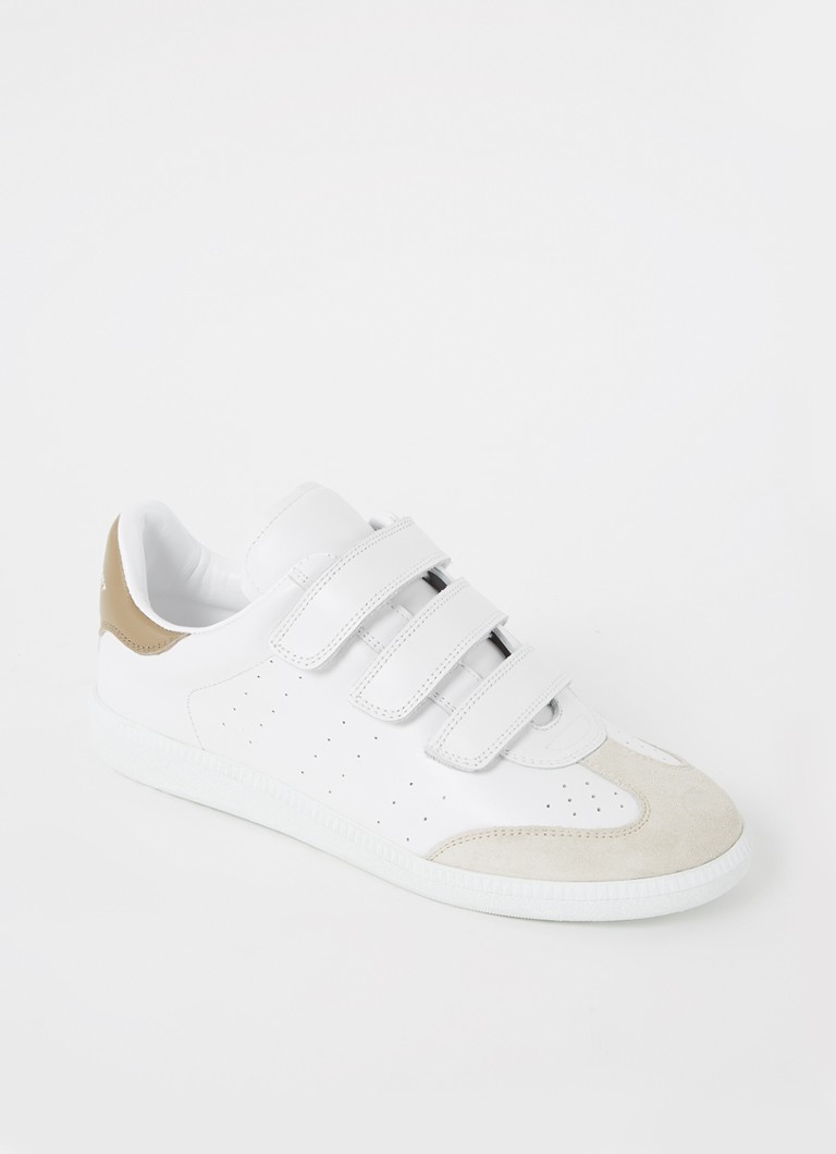 open haard Kiezelsteen rollen Isabel Marant Beth sneaker van lamsleer • Zand • de Bijenkorf