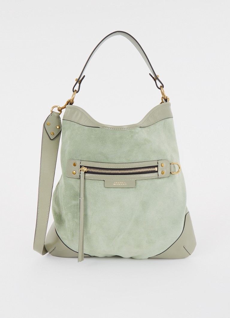 Isabel Marant Botsy Day schoudertas van kalfssuède • Groen • de Bijenkorf