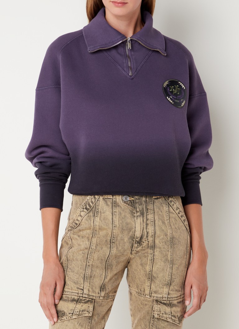 Isabel Marant Étoile - Meloyana sweater met halve rits en patch - Taupe