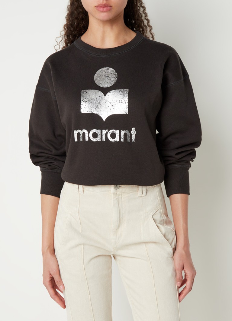 Isabel Marant Étoile - Mobyli sweater met metallic logoprint - Antraciet