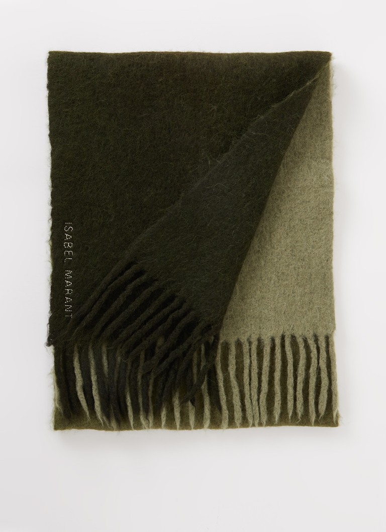 Analist krassen Saai Isabel Marant Firna sjaal in alpaca wolblend 215 x 45 cm • Olijfgroen • de  Bijenkorf