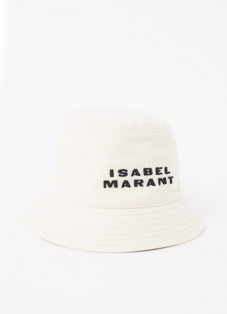 Isabel Marant - Haley bucket hoed van katoen met logoborduring - Gebroken wit
