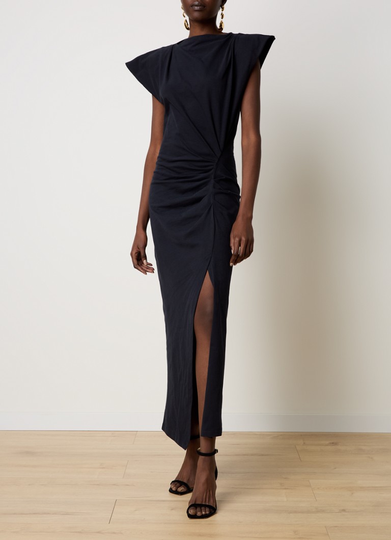 Isabel Marant - Nadela maxi jurk met plooidetail en split - Zwart