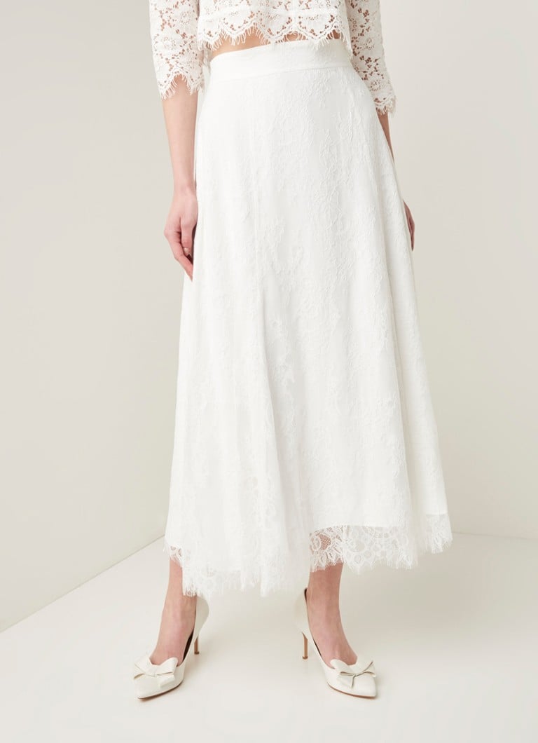 Verbazingwekkend Ivy & Oak Bridal midi rok van kant • Wit • de Bijenkorf VF-12