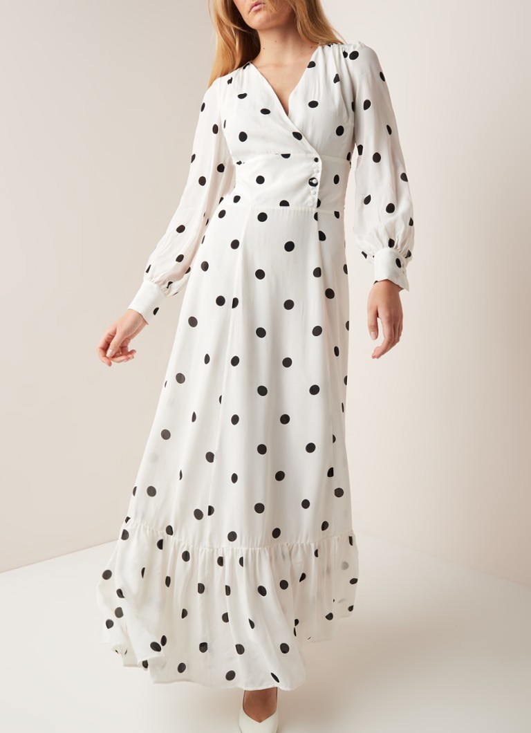Ivy & Oak - Maxi-jurk met stippendessin - Gebroken wit