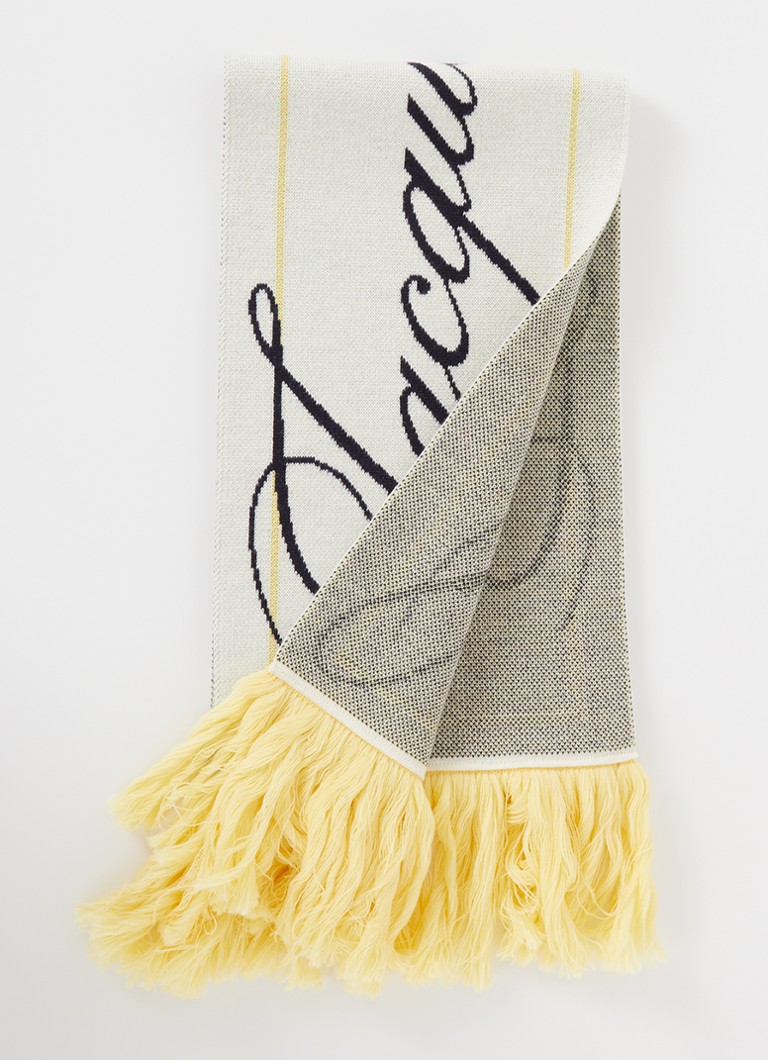 Jacquemus - L'echarpe Liga sjaal van merino wol met franjes 160 x 20 cm  - Geel