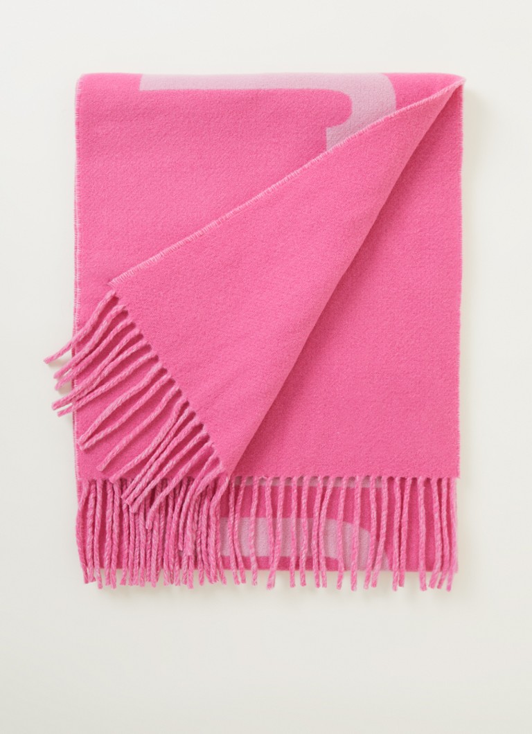 Staan voor abortus Gewaad Jacquemus L'Echarpe sjaal van wol met logo 180 x 35 cm • Roze • de Bijenkorf