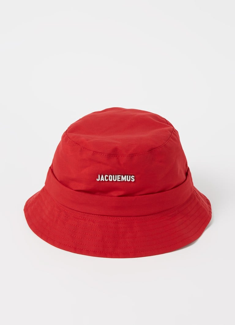 waterbestendig vonnis Baby Jacquemus Le Bob Gadjo bucket hoed met logo en koord • Rood • de Bijenkorf