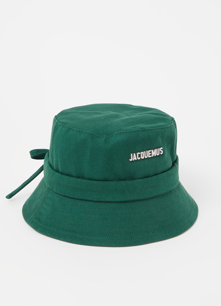 Jacquemus - Le Bob Gadjo bucket hoed met logo - Donkergroen