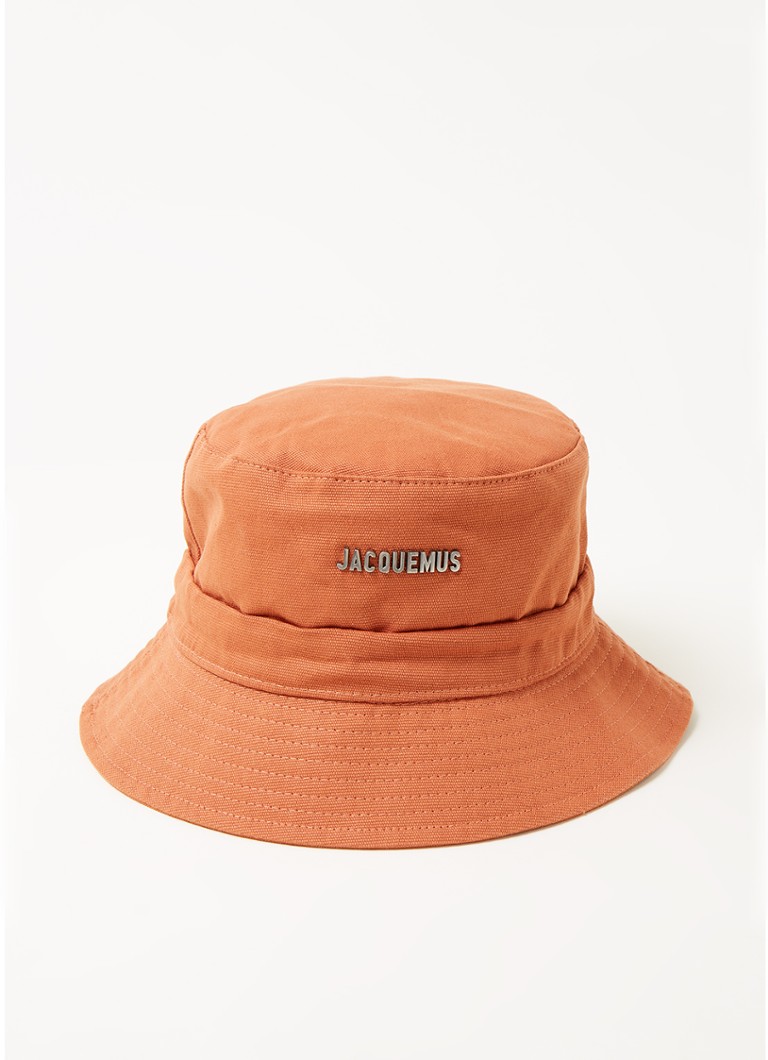 Jacquemus - Le Bob Gadjo bucket hoed van canvas - Oranjebruin