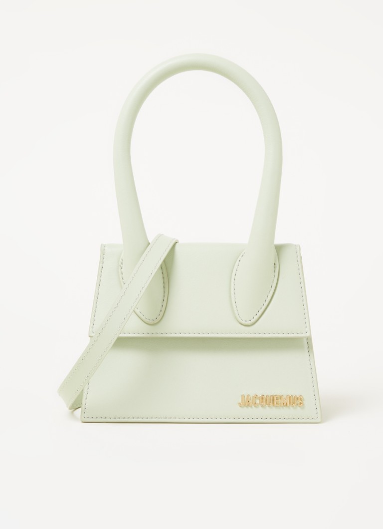 Jacquemus Le Chiquito Small handtas van leer met logo • Lichtgroen • de