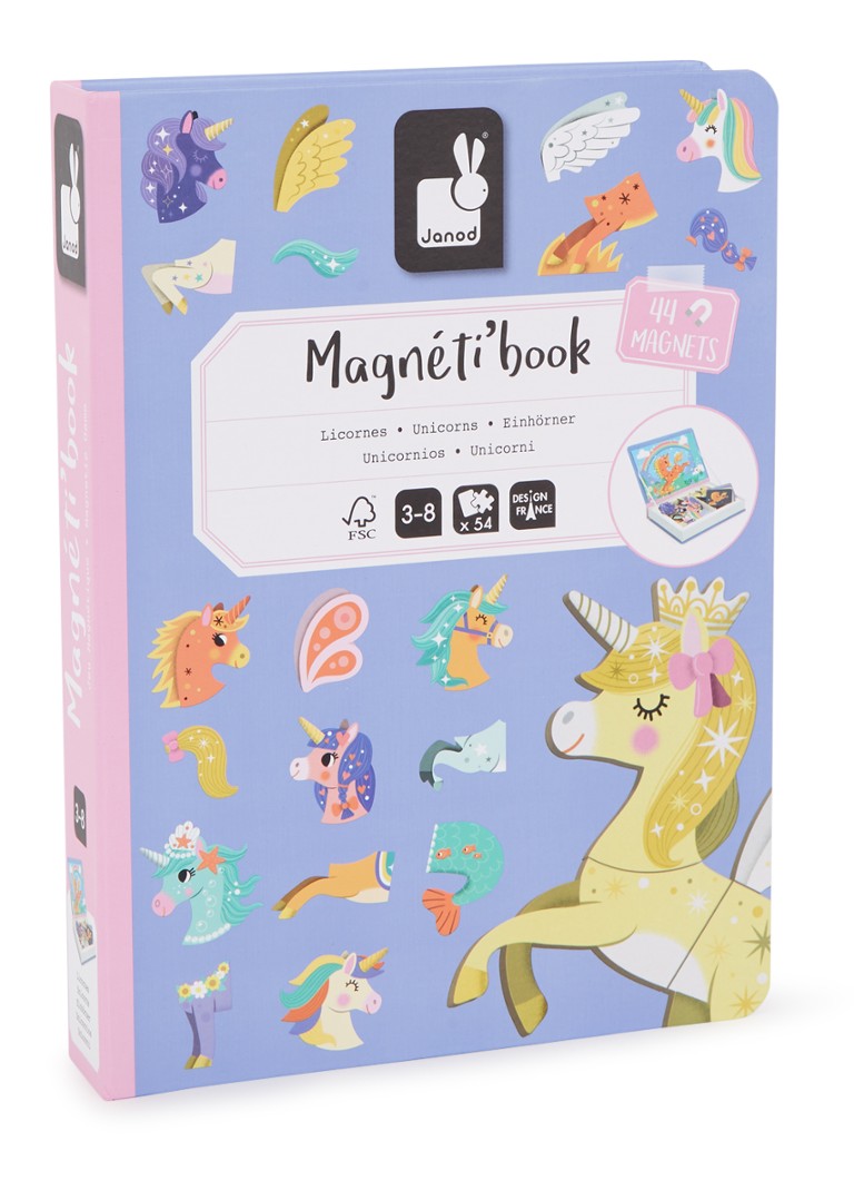 Janod - Magnetibook eenhoorn - Multicolor