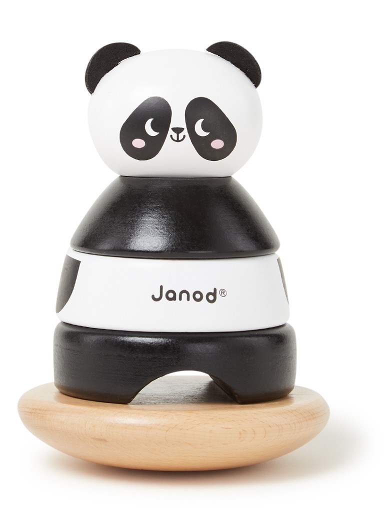 Janod - Stapeltuimelaar panda 15 cm - Zwart