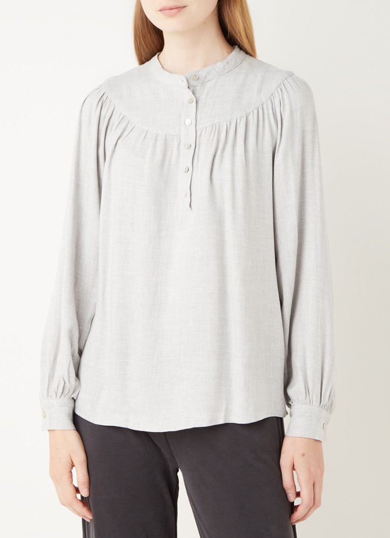 JcSophie - Julien blouse met plooien - Lichtgrijs