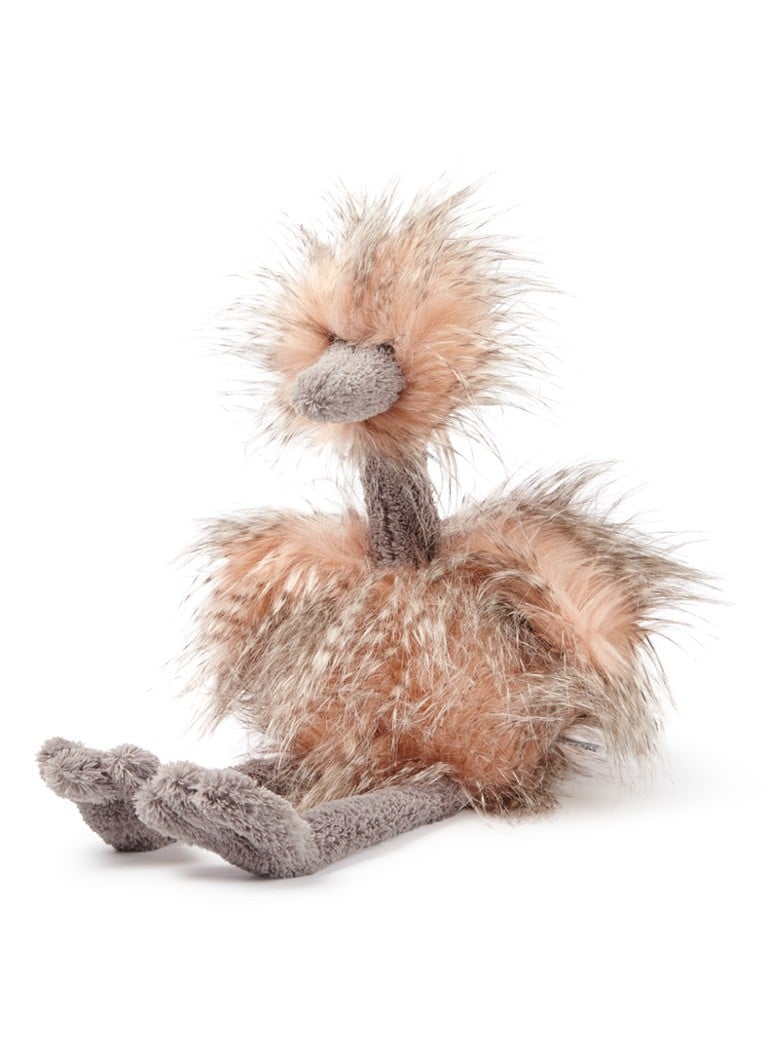Jellycat - Odette Ostrich struisvogel knuffel  - Grijsmele