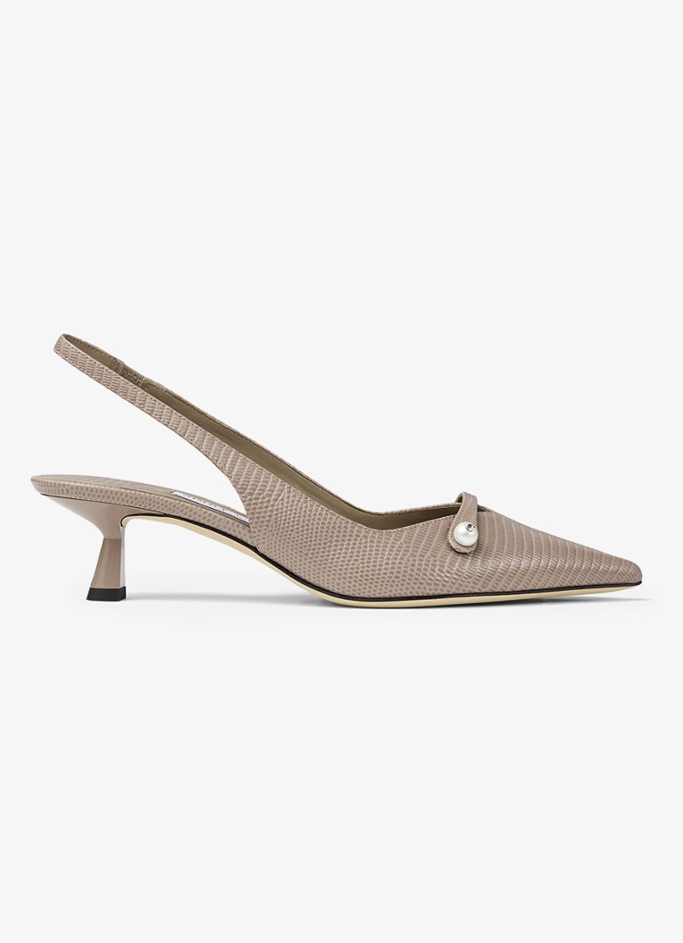 Jimmy Choo - Amita 45 slingback van kalfsleer  - Taupe