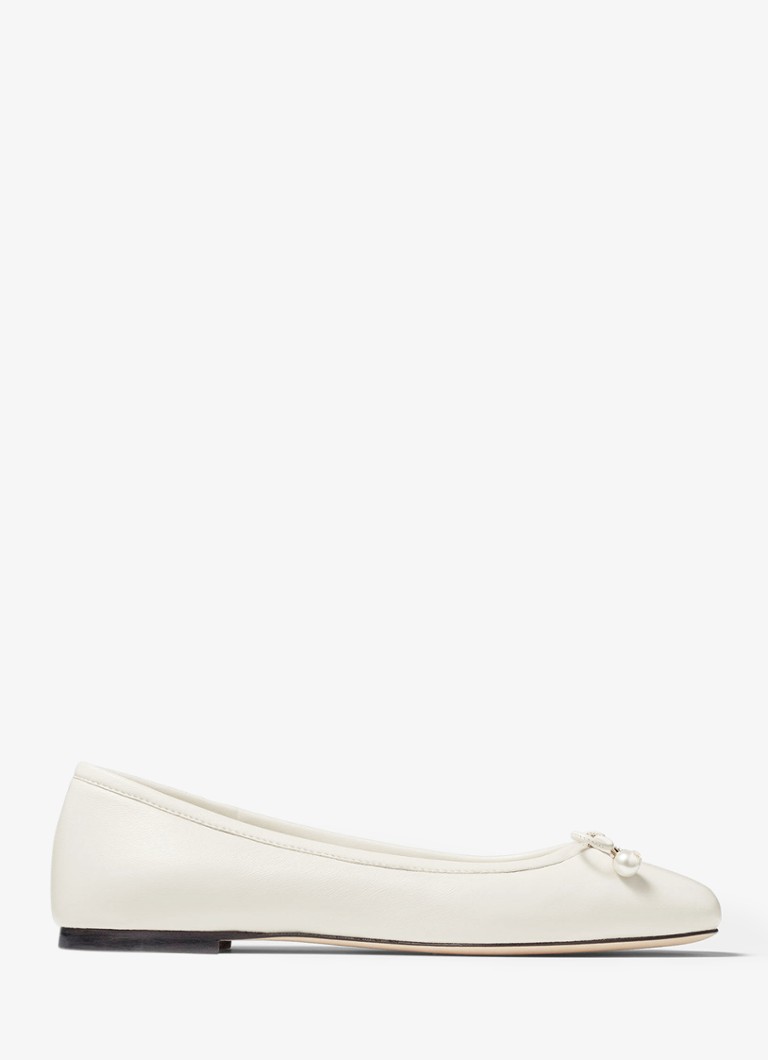 Jimmy Choo - Elme ballerina met strikdetail - Gebroken wit