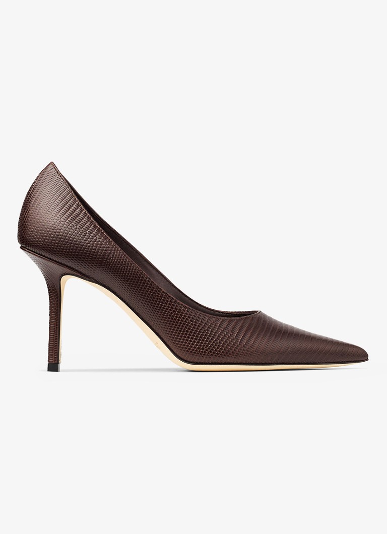 Jimmy Choo - Love 85 pump van kalfsleer met slangenstructuur - Bruin