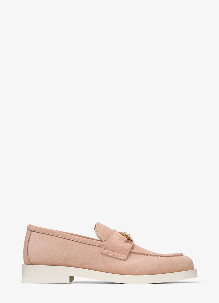 Jimmy Choo - Maddie Diamond loafer van kalfssuède - Oudroze